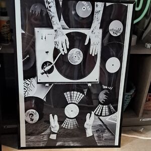 Monochrome DJ Vinyl Photography Wall Art - Unbranded